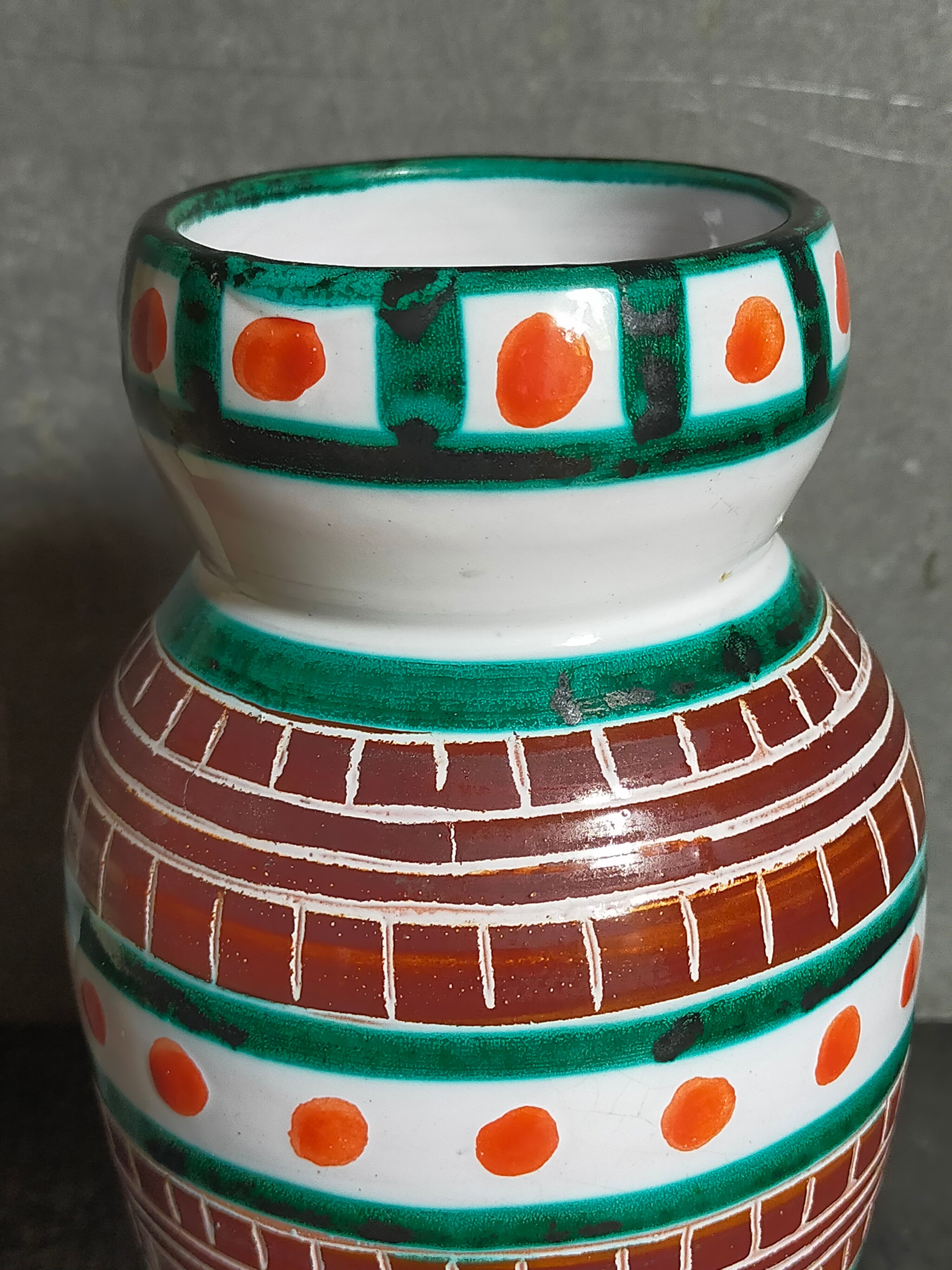 Vintage ceramic vase A. Fazio Vallauris 50s