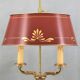 Empire style lamp two lights with oval lacquered lampshade "lucien gau"