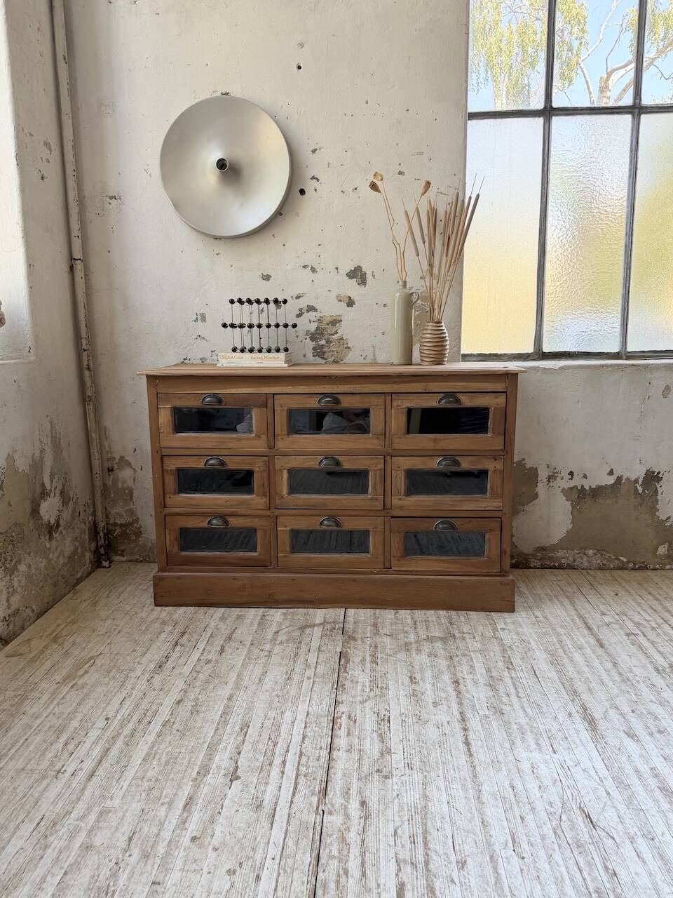 Grainetier meuble de métier en noyer 1950