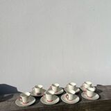 8 Limoges porcelain cups signed Vignaud