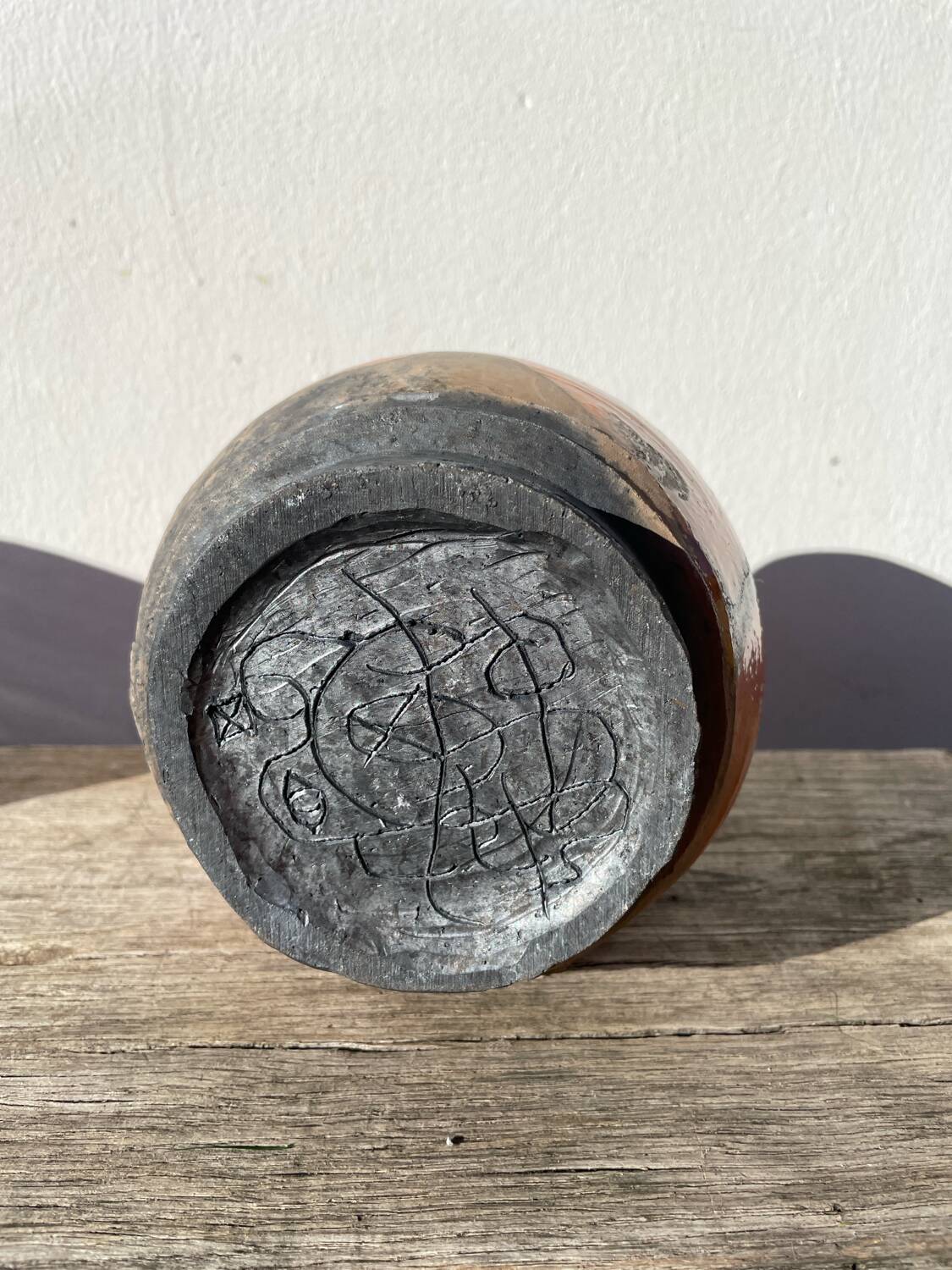 Raku vase / signed ceramic / handmade pottery