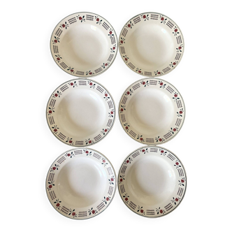 Niderviller earthenware soup plates, Loire model
