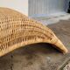 Vintage rattan chaise longue deck chair - 1970s