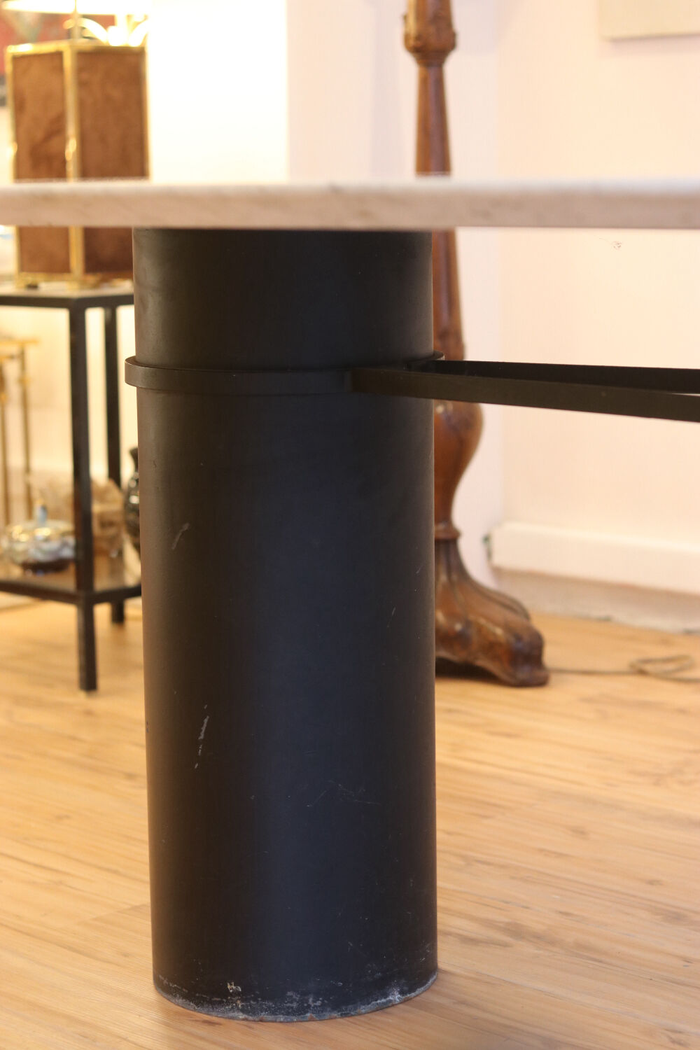 Large marble dining table, 1980s