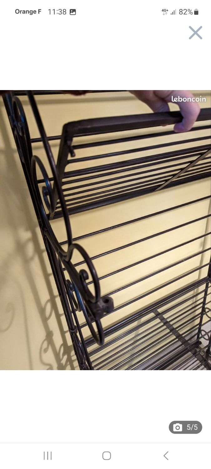 Wrought iron baker's shelf