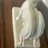 Paire de Barzoi - Lévriers blancs - céramique Art-Deco