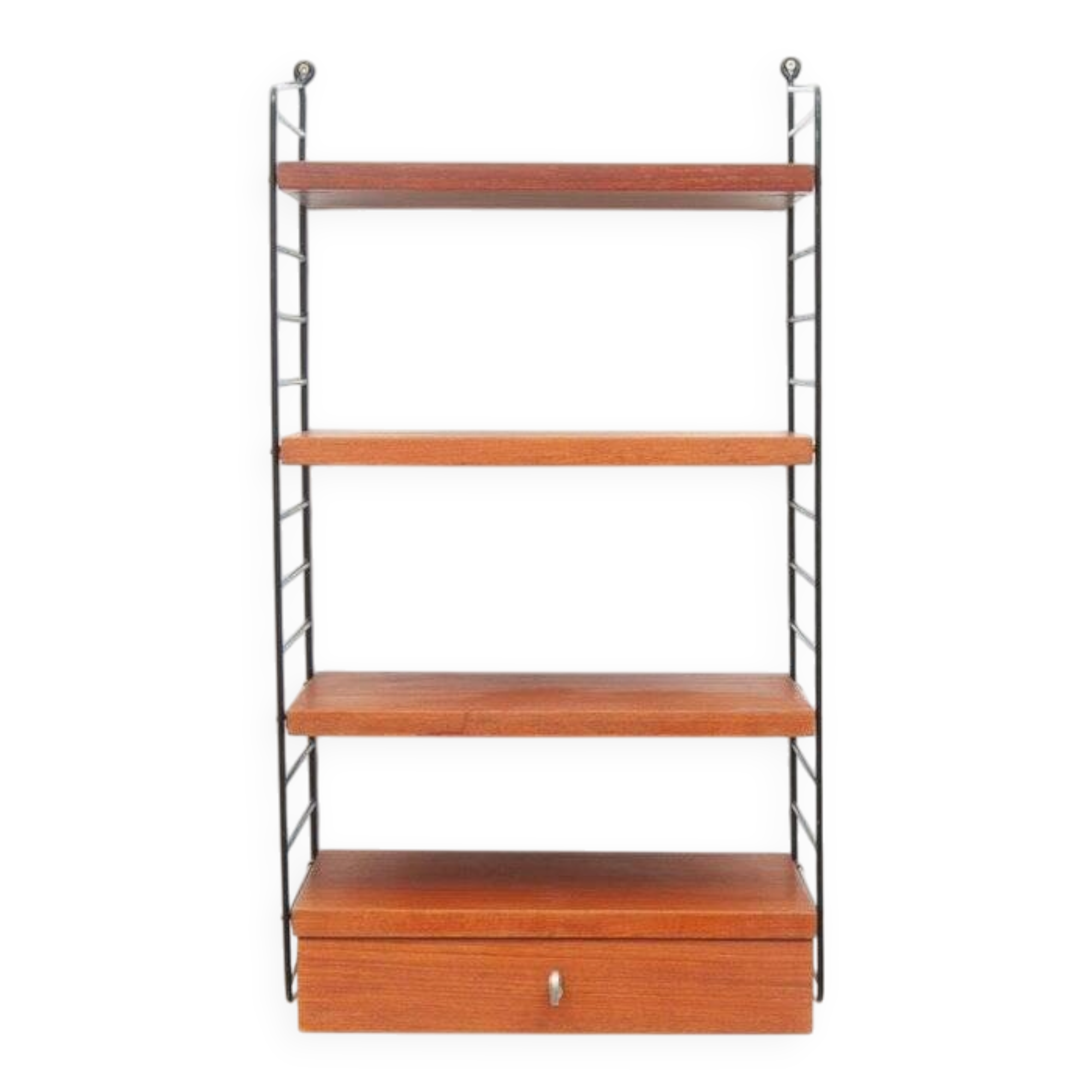 String wall shelf with drawer by Kajsa & Nisse Strinning, 1950s