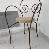 Wrought iron and rope chair