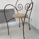 Fauteuil en fer forgé et corde