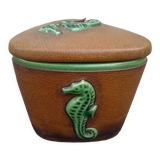 Ceramic box and leather seahorses