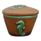 Ceramic box and leather seahorses