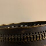 Napoleon III paper basket in leather imitation painted sheet metal