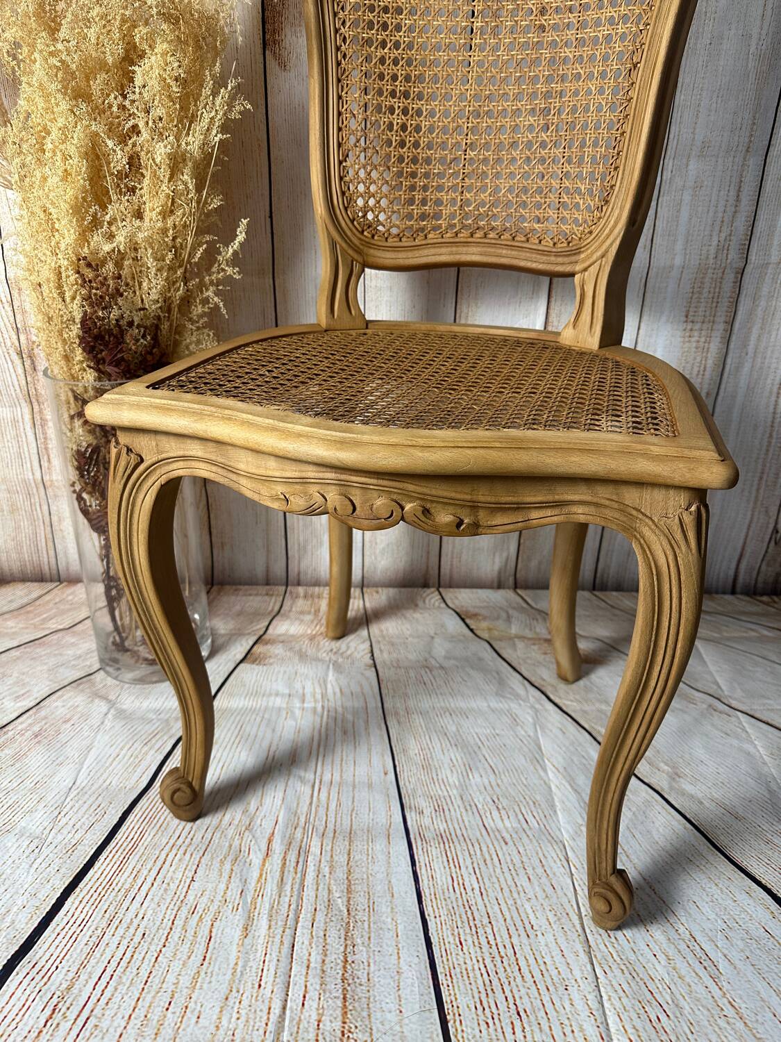 Set of 3 antique caned chairs – Louis XV style