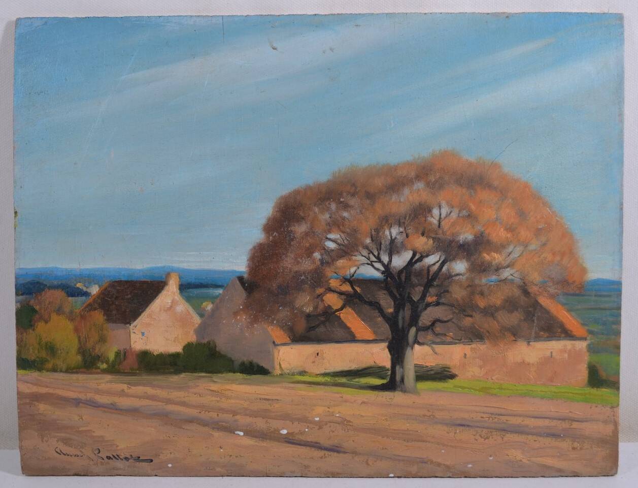 Claude PALLOT (1901-1987) "The hamlet" oil on panel signed