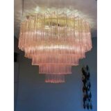 Pink “Tronchi” Murano Glass Flush Mount