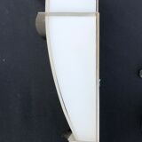 Wall lamp in satin glass and nickel-plated metal designed by Léonardo Marelli