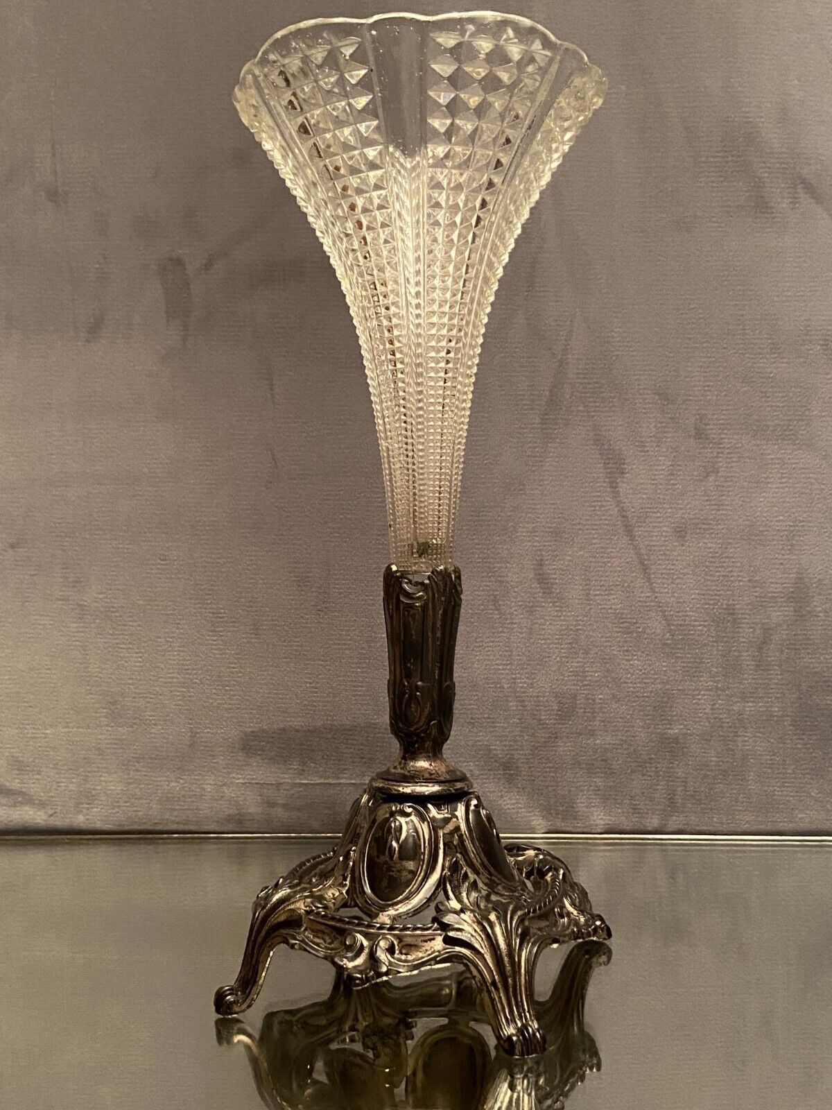 Vase bouquet cone cut crystal Baccarat Saint Louis late nineteenth early twentieth