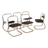 Set of 6 70's Italian tubular chairs