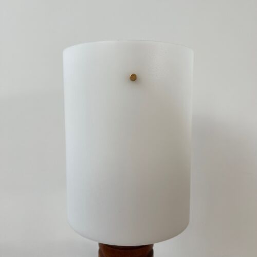 Lampe de table danoise à côtes en teck du milieu du siècle