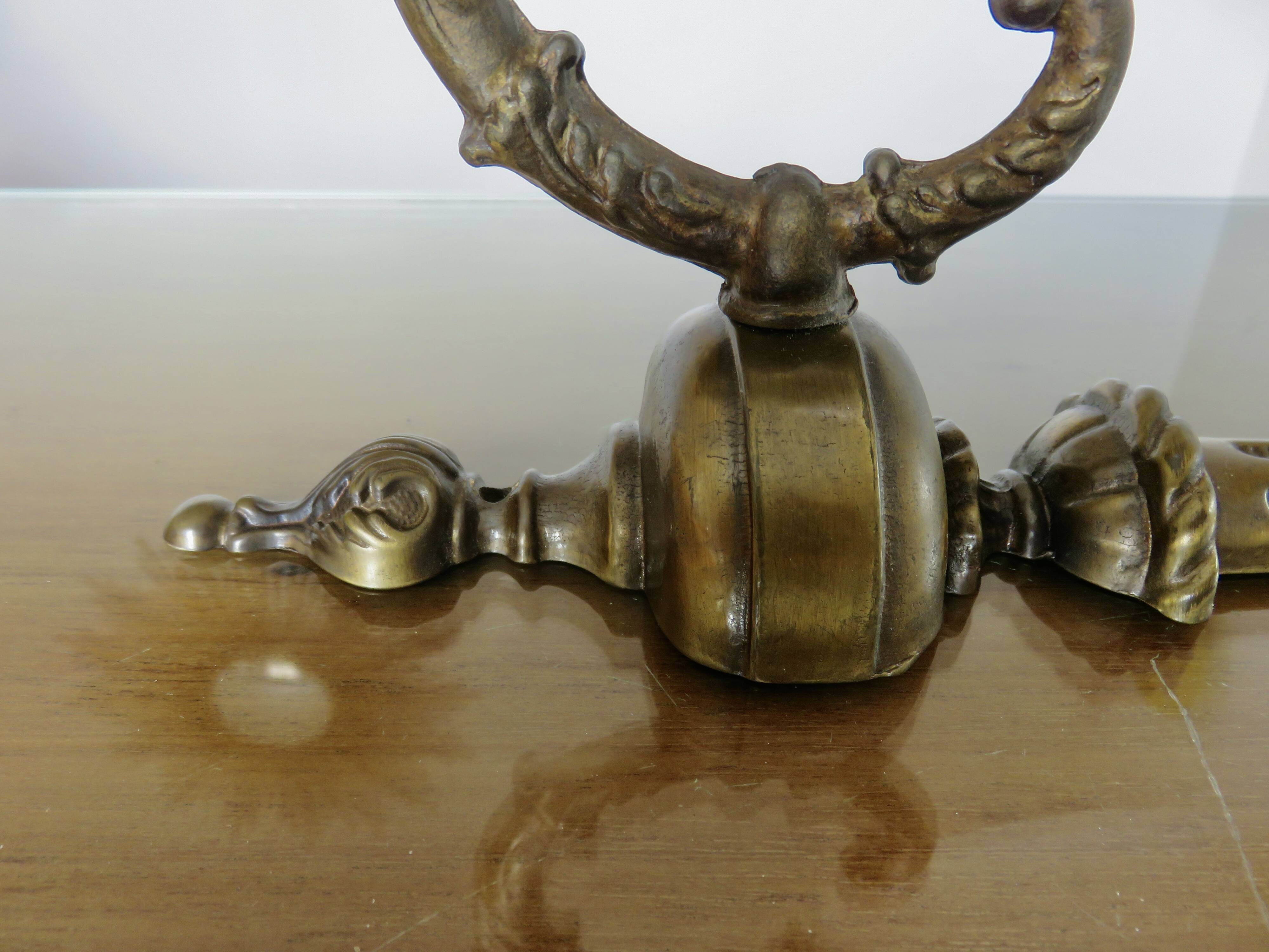 Pair of art deco wall lights in marbled glass and brass