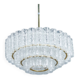 Glass and Brass Chandelier from Doria Leuchten, 1960s