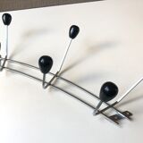 Patères vintage wall coat sores 60 modernist chrome den wood - blackened wood