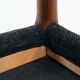 Niel O Moller teak stool 80a with black wool fabric, Denmark, 1960s