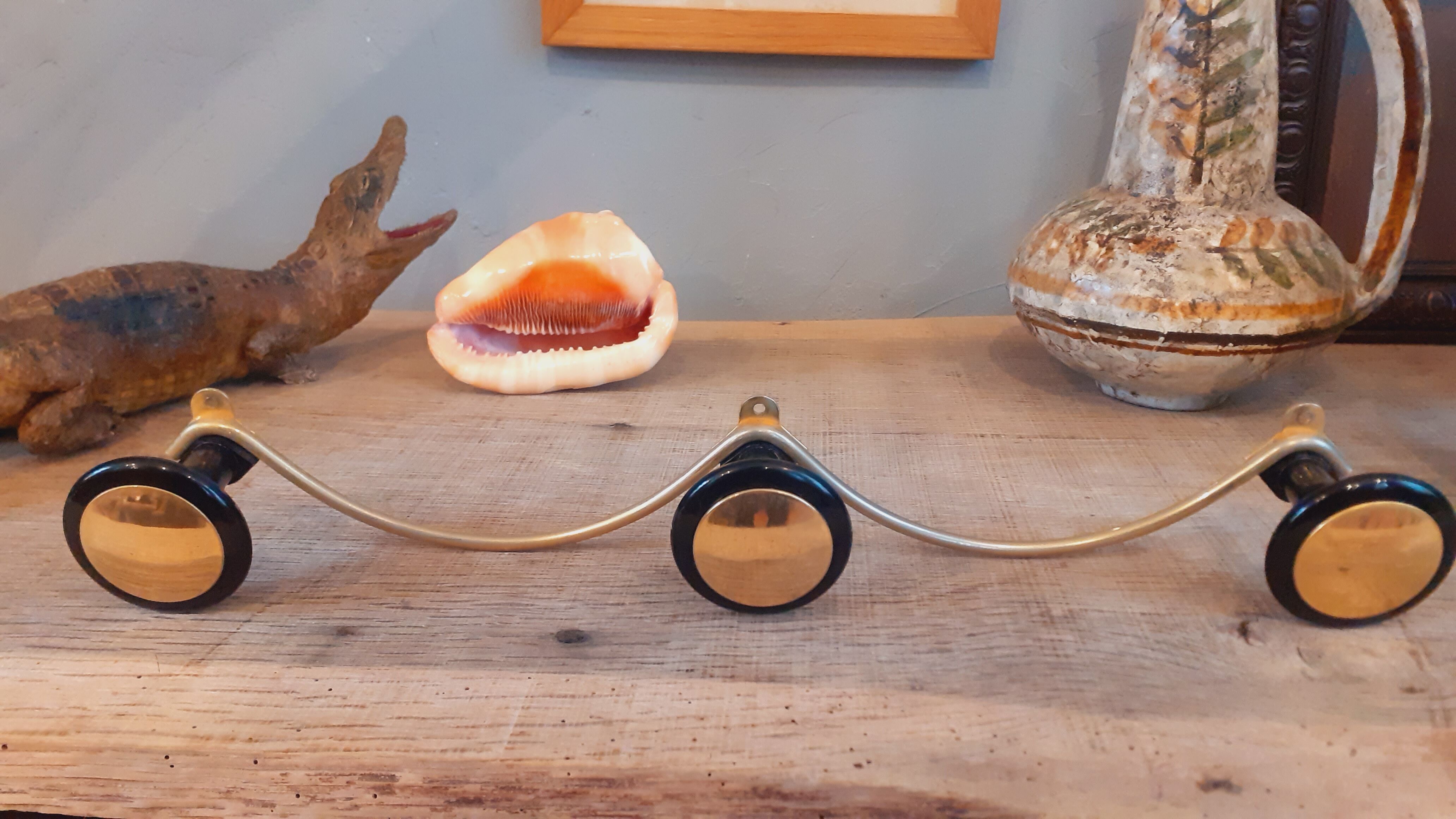 Coat rack, 3 vintage hooks year 50