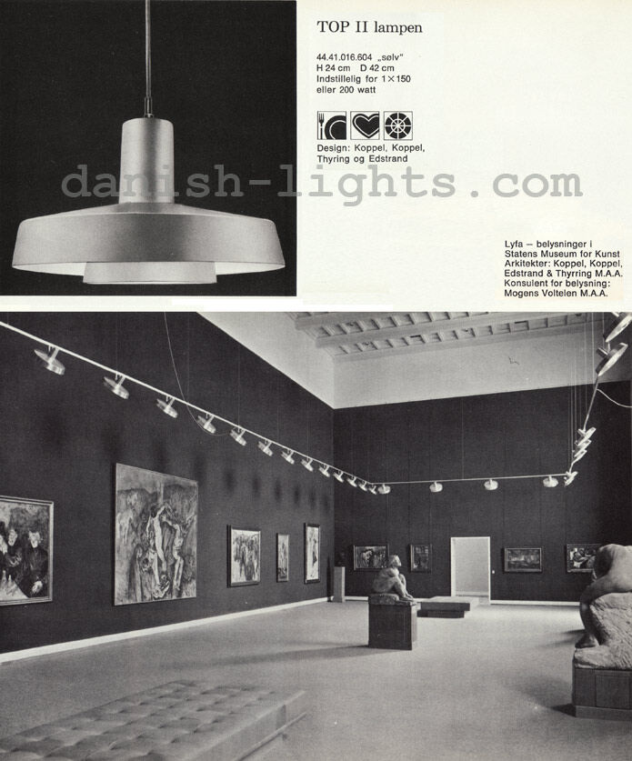 Pendant light "Top II" by Eva and Nils Koppel for Lyfa. Denmark 1970s