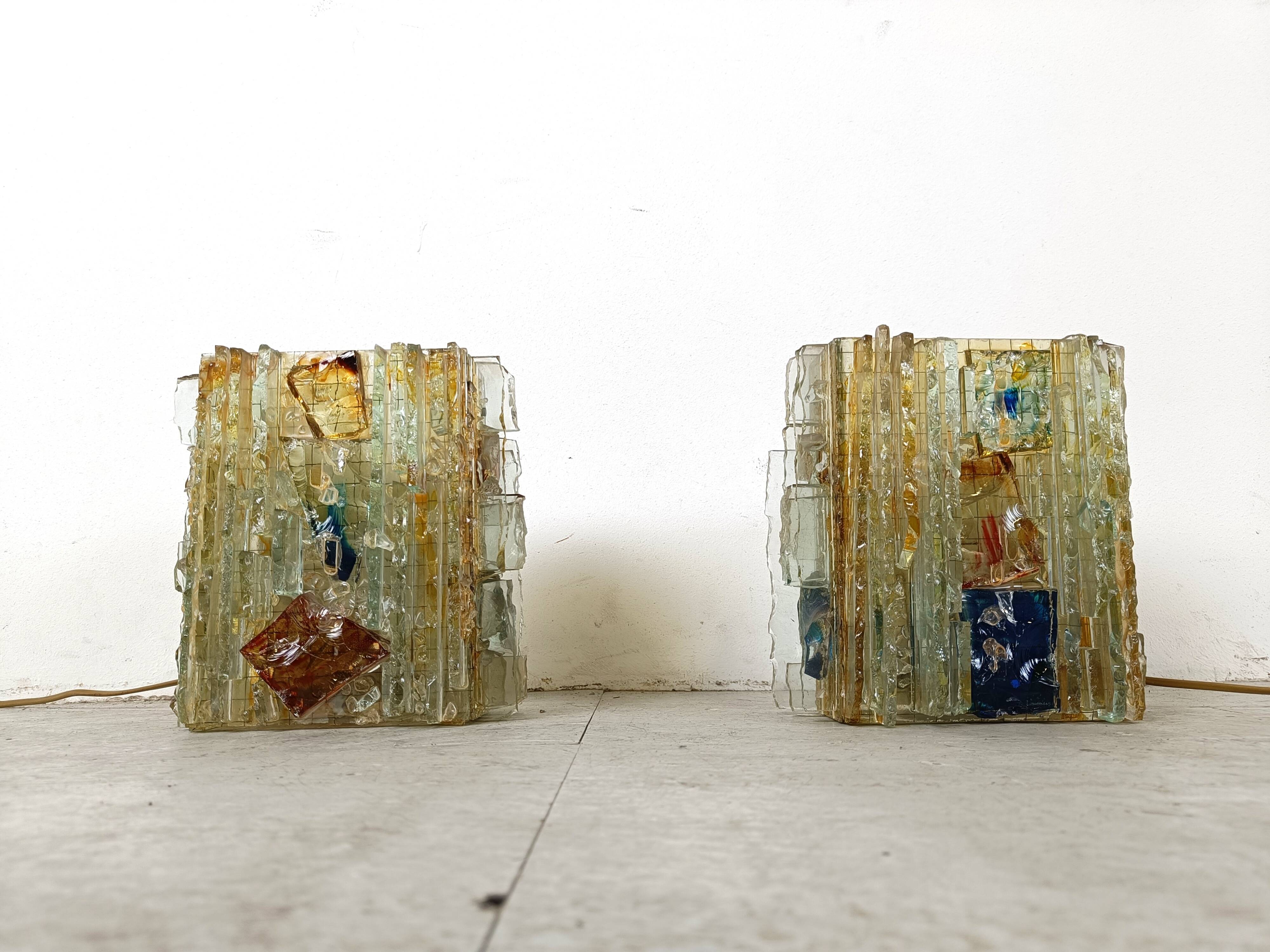 Vintage glass wall lamp by W. van Oyen for Raak, 1960s