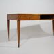 Walnut desk with brass details, 1950s