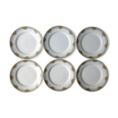 6 Assiettes à dessert Orchies Moulins des loups, début XXème
