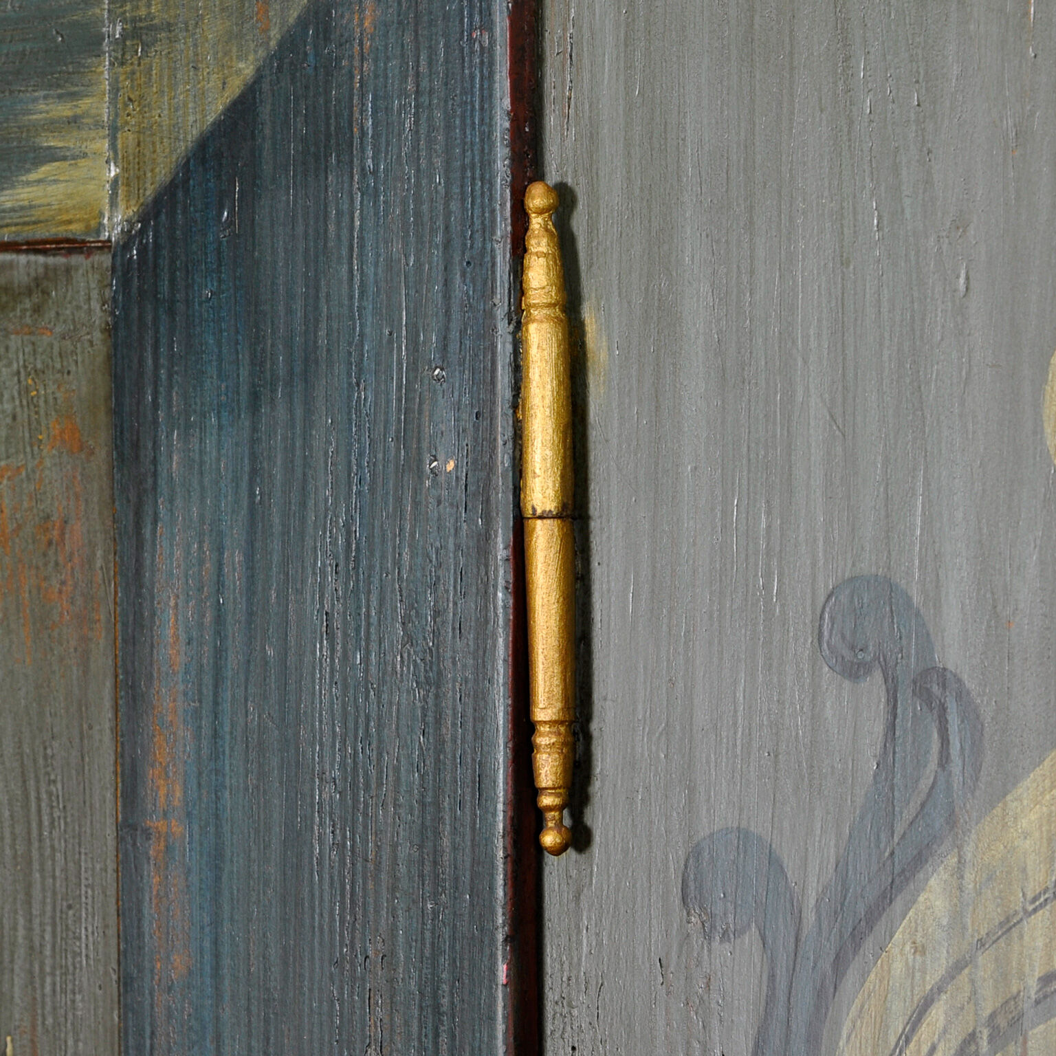 Antique german hand painted cabinet, circa 1850