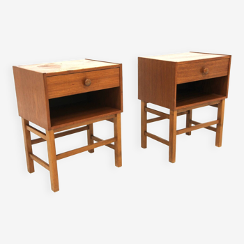 Set de 2 tables de chevet en teck, Suède, 1960