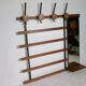 Teak vintage wall coat rack, 1960s