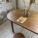 70s oval pine table from Les Arcs