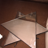 Mirror table triangle/star shape wrought iron unique model
