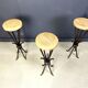 Vintage french wrought iron bar stools, 1960s - set of 3