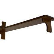 Vintage wooden wall shelve rack bookshelf in oak wood minimalist