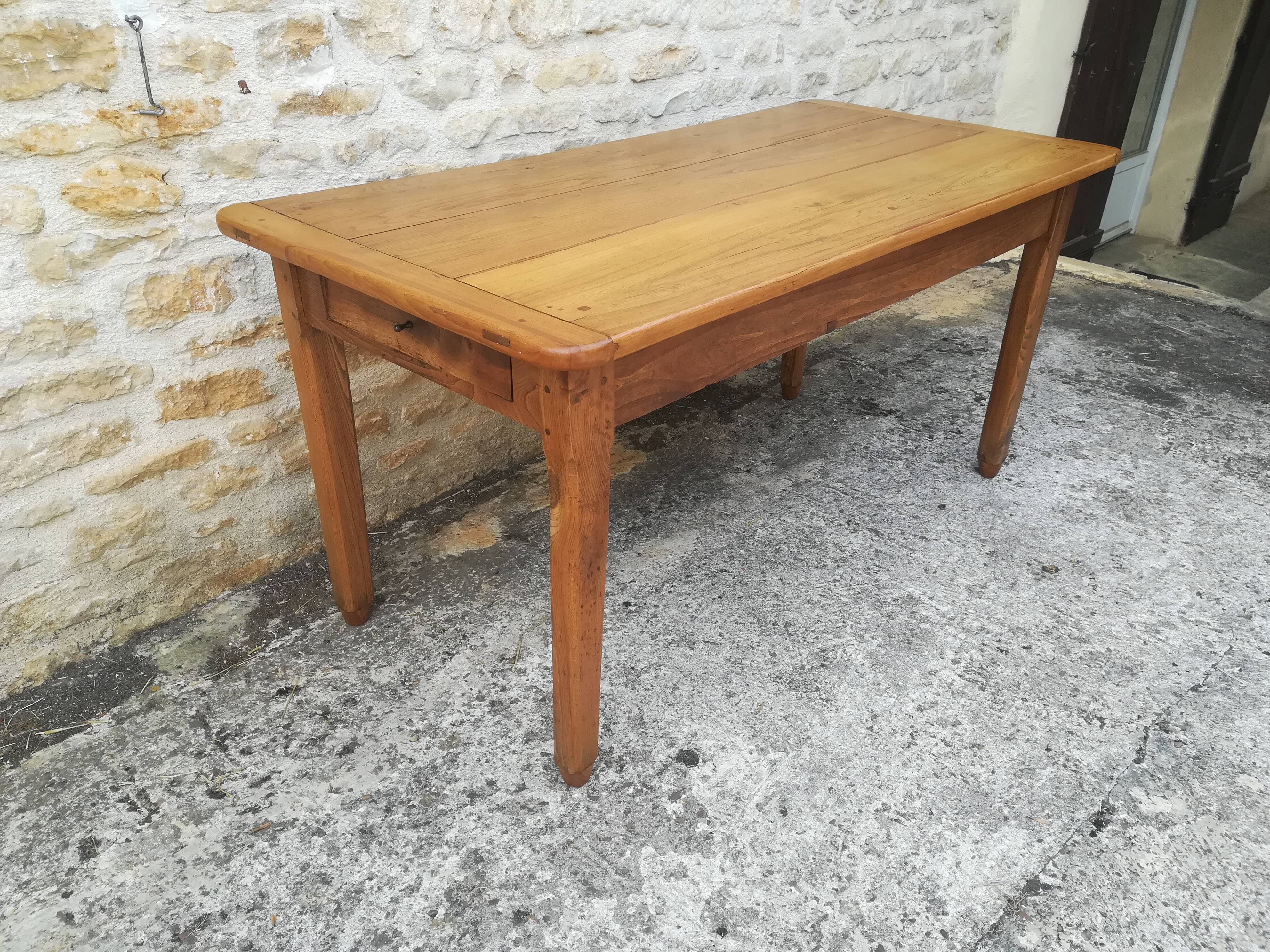 Elm farmhouse table