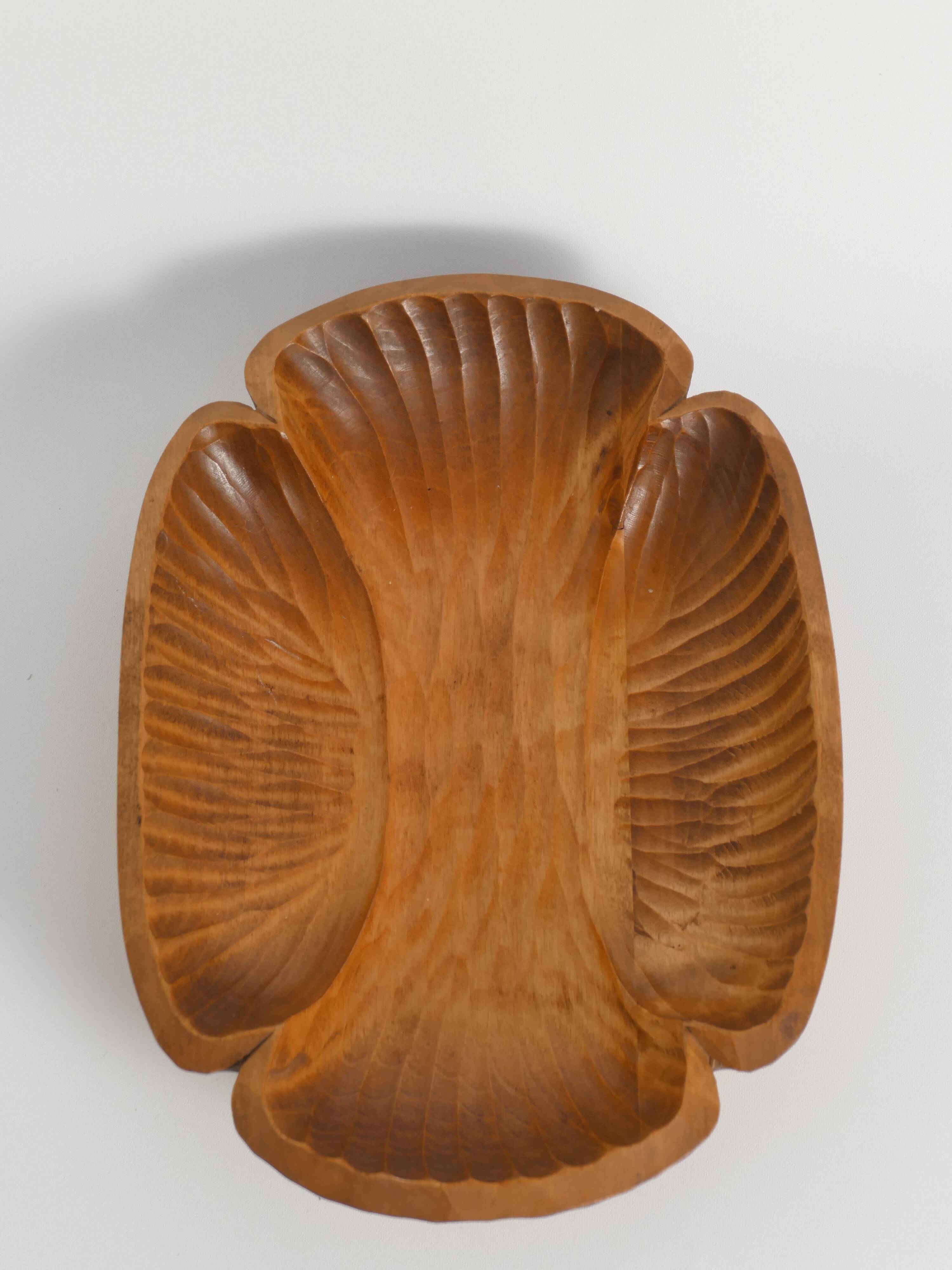 Folk Art Hand-carved Wood Bowl, Sweden 1930s