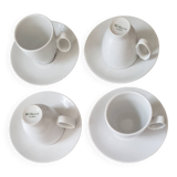Guy degrenne - 4 cups and 4 porcelain saucers