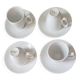 Guy degrenne - 4 cups and 4 porcelain saucers