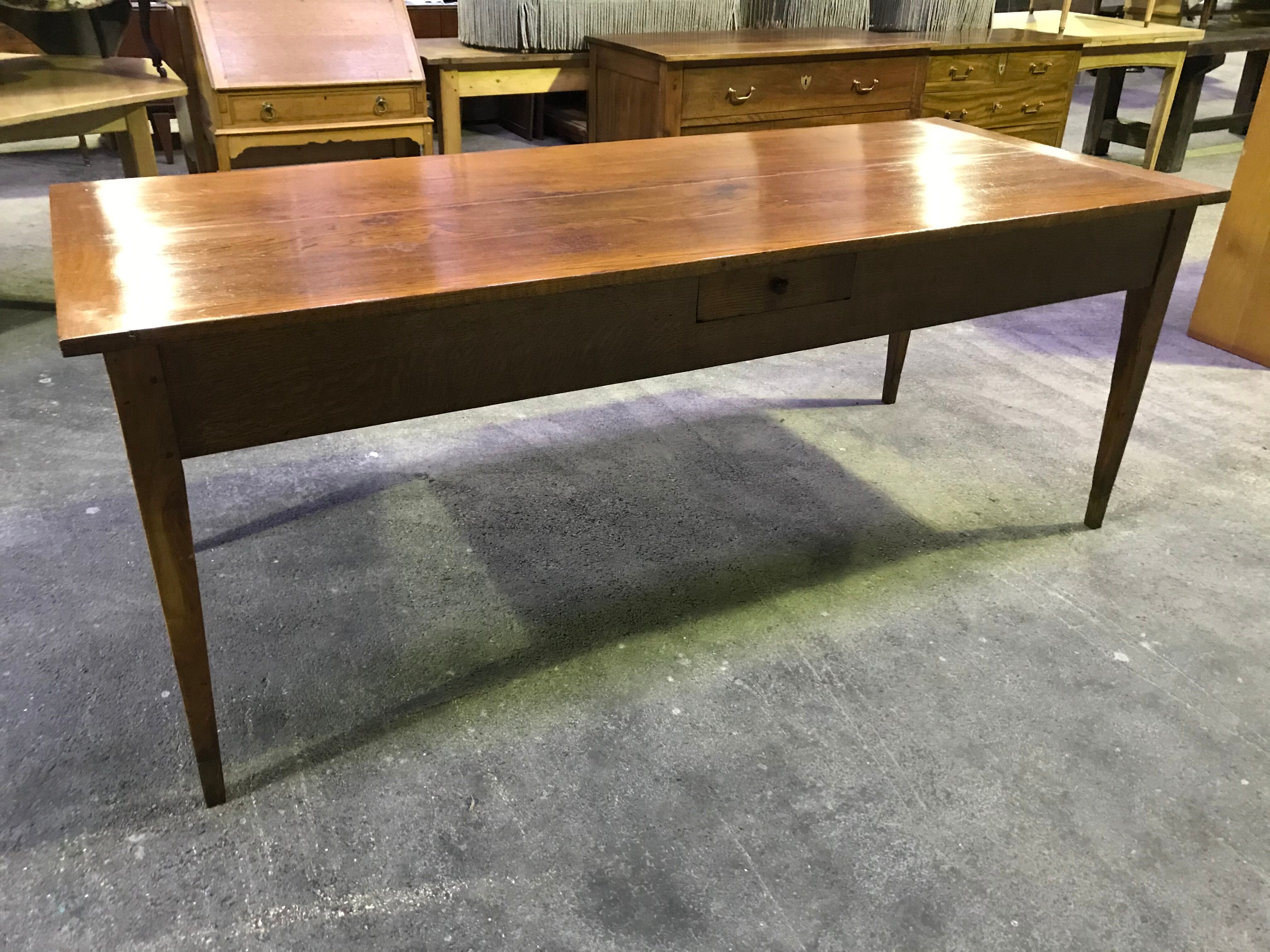 Farm table in solid oak enhanced 19th