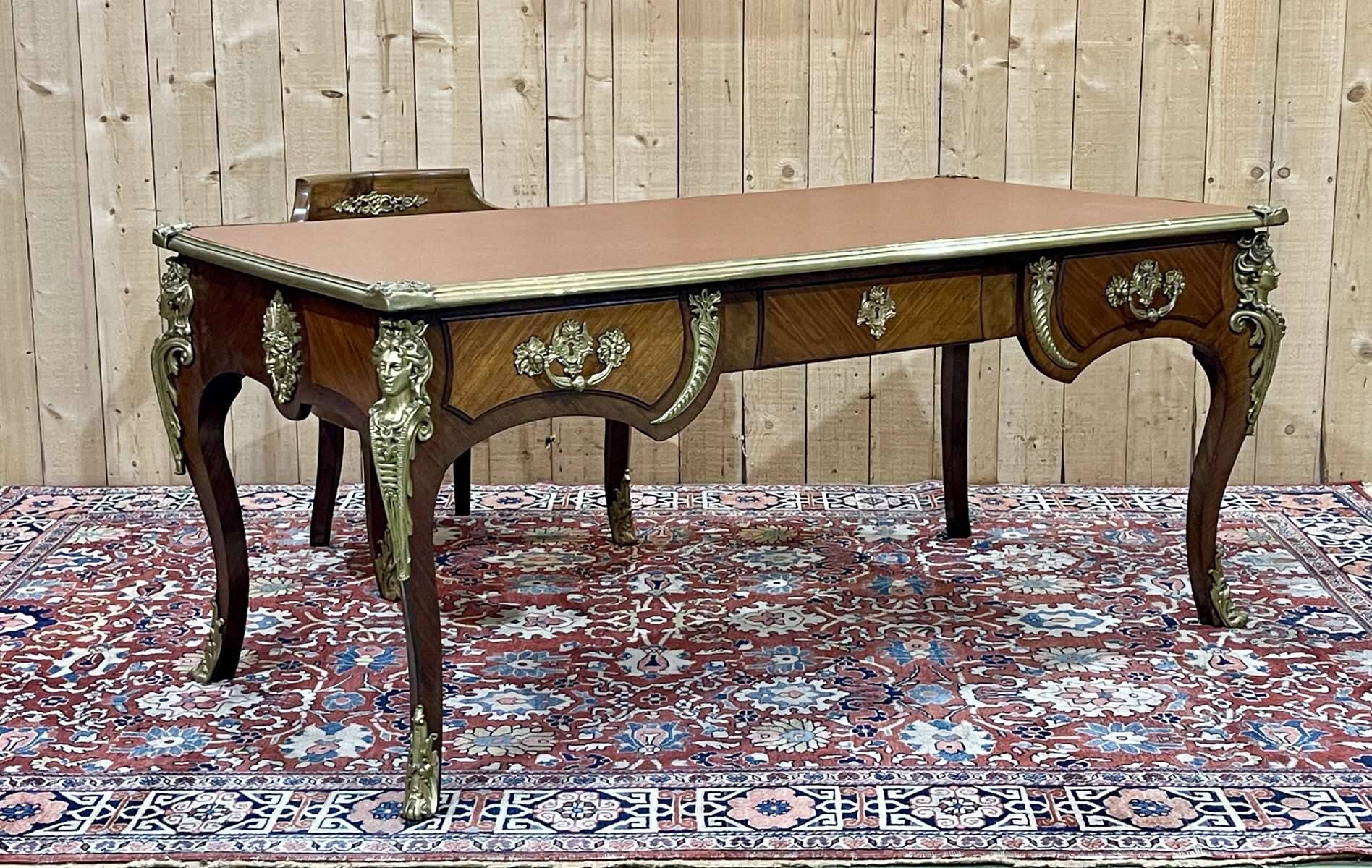 Regency style desk and armchair from the Napoleon III period - late 19th century