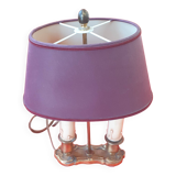 Lampe électrique ovale bronze 2 lumières.abat- jour.