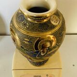 Baluster vases in polychrome earthenware, mid-20th century