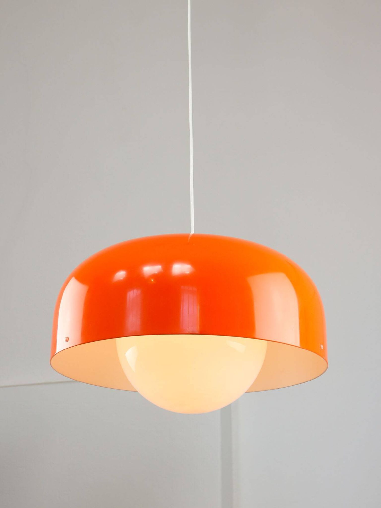 Big Space Age Pendant from Guzzini in Orange, 1970s