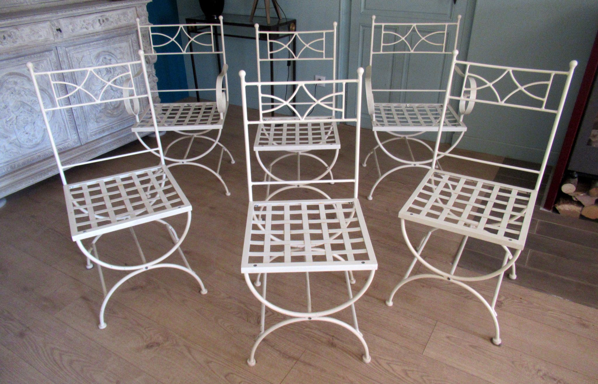 Set of garden seats, made of iron