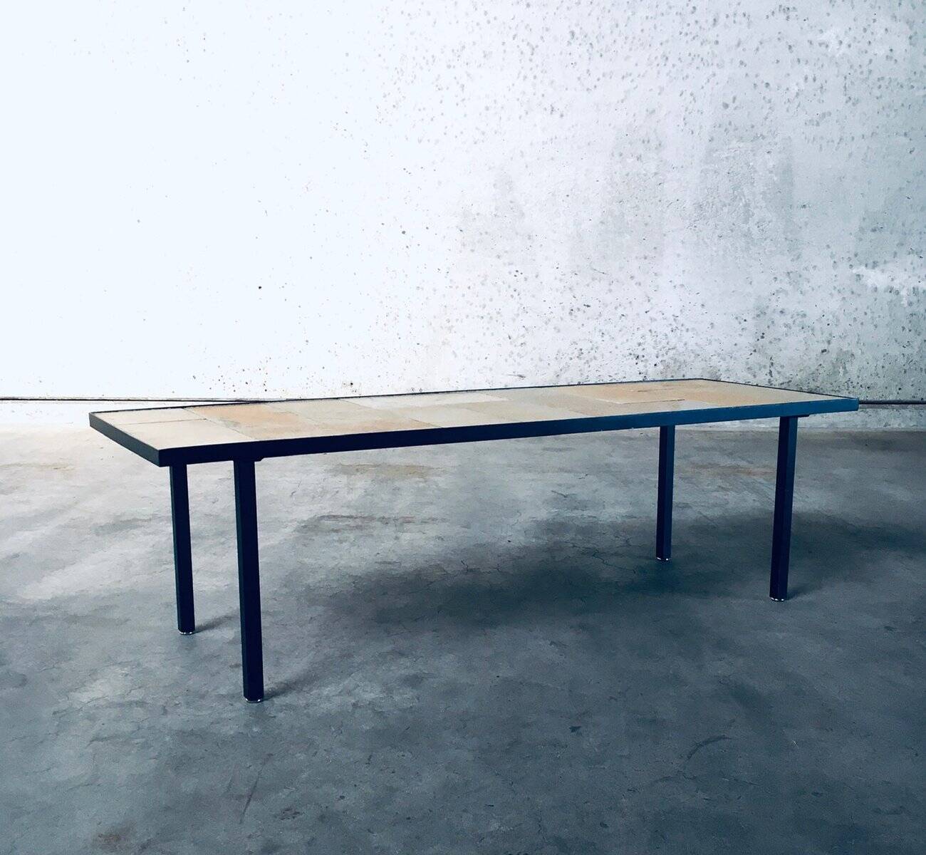 Mid-Century Minimalist Ceramic Tile Coffee Table, France, 1960s